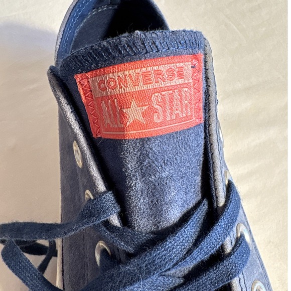 Converse All Star Low Top Sneakers Blue Suede Sneakers SZ 8.5 Women Unisex - Picture 1 of 10